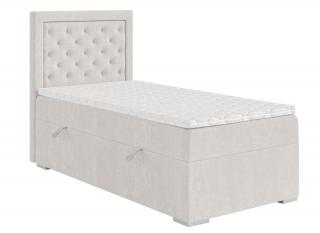 Jednolůžková boxspring postel Glamour s úložným prostorem, matrace, rošt a topper v ceně, 80 × 200 cm Úložný prostor: Bez úložného prostoru -200 Kč