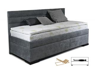 Postel boxspring VENETO s úložným prostorem a dlouhým čelem, 100×200 cm Velikost postele: 100 × 200 cm, Strana: Pravá