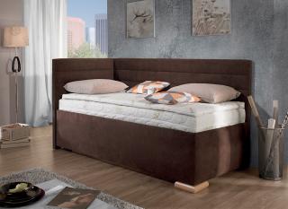 Rohová postel boxspring VENETO bez úložného prostoru s čely, 80×200 cm Velikost postele: 80 × 200 cm, Strana: Levá