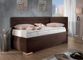 Rohová postel boxspring VENETO bez úložného prostoru s čely, 80×200 cm Velikost postele: 80 × 200 cm, Strana: Pravá