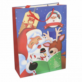 Dárková vánoční taška motiv Santa, Sob a Sněhulák 30x40x12cm IDDRZ3bbb808b-6cce-4475-a140-a87148a7ab53