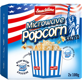 Snackline popcorn do mikrovlnky, slaný 2x100g IDDRZ0e60ff4e-c765-4ad4-a68a-a18273ff94ca