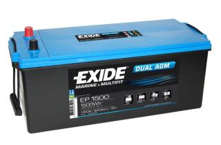 Exide Dual AGM 12V 180Ah 900A EP1500  česká distribuce, připravena k použití + výkup staré autobaterie při doručení nové