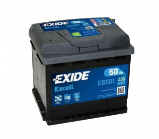 Exide Excell 12V 50Ah 450A EB501  česká distribuce, připravena k použití + výkup staré autobaterie při doručení nové