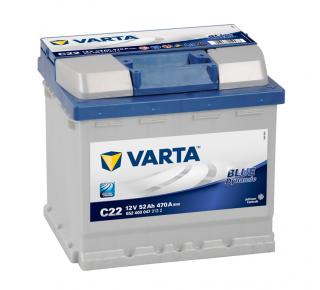 Varta Blue Dynamic 12V 52Ah 470A, 552 400 047, C22  česká distribuce, připravena k použití + výkup staré autobaterie při doručení nové