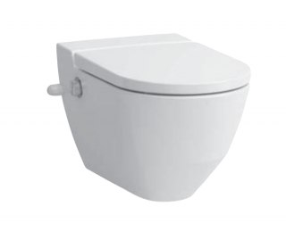 Laufen Cleanet Navia - Elektronický bidet s keramikou, boční přívod vody, Rimless, SoftClose, matná bílá H8206017577171