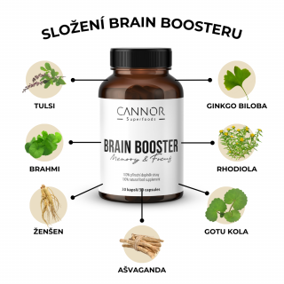 Brain Booster -SOUSTŘEDĚNÍ a PAMĚTˇ (30 tablet)