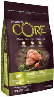 Wellness CORE Adult Low Fat,granule pro velké a střední psy, krůtí, 10 kg - 1.8 kg 10754