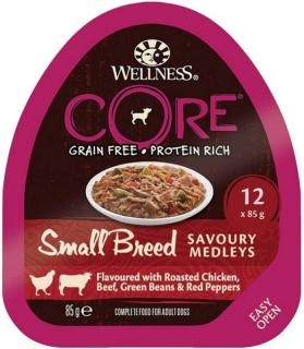 Wellness CORE Small Breed  mokré krmivo pro malé psy, kuřecí a hovězí maso, 12 x 85 g - Kuře a Hovězí 10455