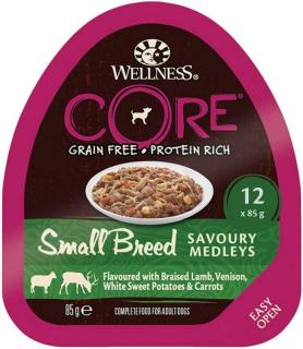 Wellness CORE Small Breed Savoury Medleys, mokré  krmivo pro malé psy, jehněčí a zvěřina, 12 x 85 g - Jehněčí A Zvěřina 10456