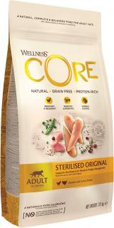 Wellness CORE Sterilised Original, granule pro  kočky, krůtí a kuřecí maso, 1.75 kg - 300g 10726