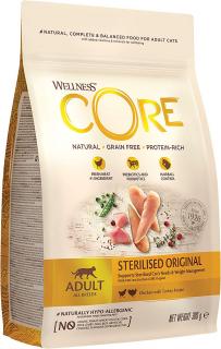 Wellness CORE Sterilised Original, granule pro kočky, krůtí a kuřecí maso, 300g - 1.75kg 10725