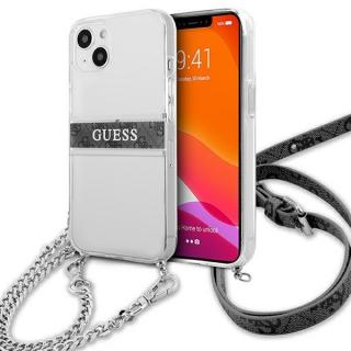 Guess GUHCP13MKC4GBSI iPhone 13 6.1 Transparentes Hardcase 4G Graues Armband Silberkette