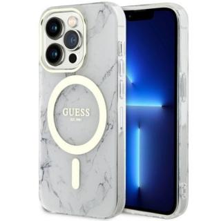 Guess GUHMP14XPCUMAH Apple iPhone 14 Pro Max bílé pevné pouzdro Marble MagSafe