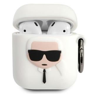 Karl Lagerfeld Apple AirPods cover white Silicone KLACCSILKHWH