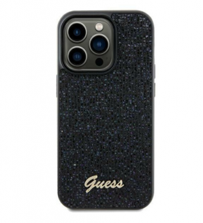 Kryt Guess GUHCP12MPMSDGSK iPhone 12 6.1  black hardcase Disco Metal Script (GUHCP12MPMSDGSK)