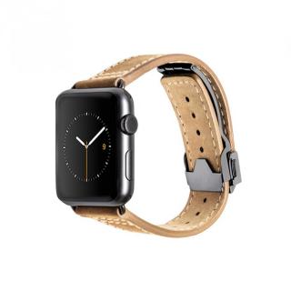 Monowear Kožený řemínek pro Apple Watch 38mm krémový (MWDCBE20PSOI)