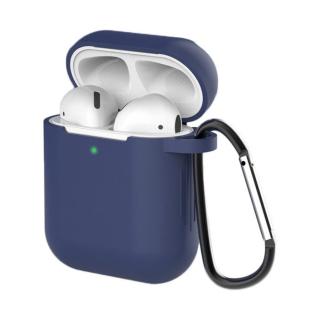 OEM Soft Silicone Case pouzdro s karabinou pro Apple AirPods 1/2 modré