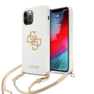 Pouzdro Guess iPhone 12/12 Pro 4G Gold Chain Collection bílé