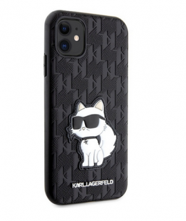 Pouzdro Karl Lagerfeld iPhone 11 / Xr Saffiano Monogram Choupette černé