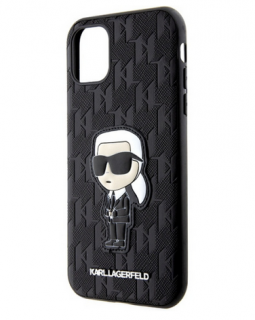 Pouzdro Karl Lagerfeld iPhone 11 / Xr Saffiano Monogram Ikonik černé