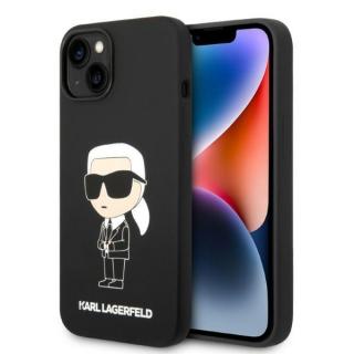 Pouzdro Karl Lagerfeld iPhone 14 Silicone Ikonik Magsafe černé