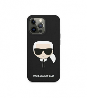 Pouzdro Karl Lagerfeld Liquid Silicone Karl Head iPhone 13 mini černé