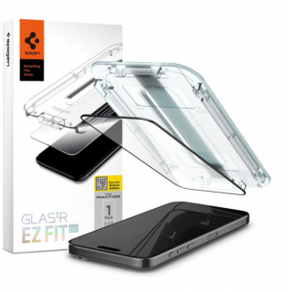 Spigen Glas.TR FC iPhone 15 Pro 6.1   EZ FIT  tempered glass black frame AGL06899