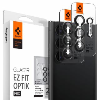 Spigen Glass EZ Fit Optik Pro 2 Pack Black Samsung Galaxy S23 Ultra AGL05950