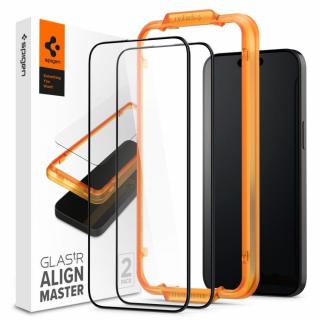 Spigen Glass tR AlignMaster 2 Pack, FC Black - iPhone 15 AGL06906