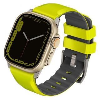 UNIQ Linus Band Apple Watch 4/5/6/7/SE/8/Ultra 44/45/49 mm Airosoft Silikon limonkowy/limetkově zelená