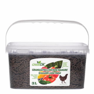 GreenOK | Organické hnojivo| GreenOK granulovaný slepičí trus 3l