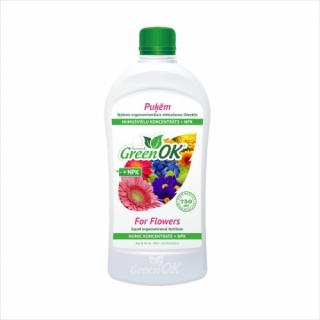 GreenOK  Pro Květiny kapalné organominerální hnojivo. Koncentrát huminových látek + NPK, 750ml