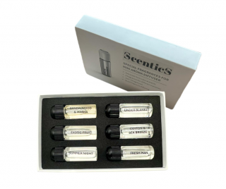 Náplně do difuzéru do auta MINIgo ScenticS 6x5ml - MIX 6 vůní (Náhradní vůně do auta pro difuzér do auta MINIGo - MIX Vůní 6 x 5 ml)