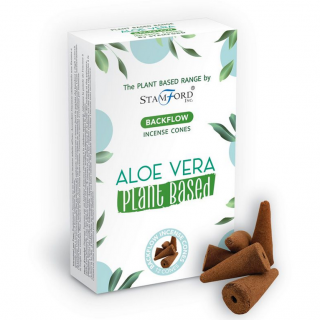 Vonné kužely Na rostlinné bázi Tekoucí Dým - ALOE VERA 12 ks/balení (Vonné kužely se zpětným tokem Aloe vera 12 ks)