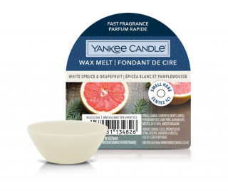 Vonný vosk - WHITE SPRUCE  GRAPEFRUIT - Yankee Candle (Bílý smrk a grapefruit - šťavnatý grapefruit a živý smrk v kombinaci s krémovou vanilkou a hřejivým pižmem)