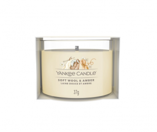 Votivní svíčka ve skle SOFT WOOL  AMBER Yankee Candle (Votivní svíčka ve skle SOFT WOOL  AMBER Yankee Candle)