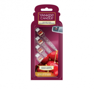 Vůně do auta Kolíčky - BLACK CHERRY (Vonné kolíčky do auta YANKEE CANDLE 1 balení obsahuje 6 ks - Neutralizuje pachy a provoní auto až na 8 týdnů (1 balení/4ks))