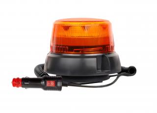 Výstražný LED maják, montáž na magnet, oranžový, 24W, 12-24V (TT.1425)