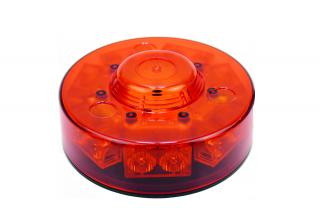 Výstražný LED maják, montáž na magnet, oranžový, 42W, 12-24V, 10 režimů  (TT.1418)