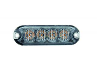 Výstražný ULTRASLIM strobo maják predátor, oranžový, 4 LEDx3W, 12-24V, ECE R65 (TT.153-4)