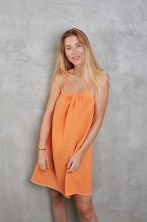 Letní oversized mušelín šaty Barva: Oranžová, Velikost: Onesize