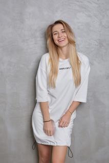 Tričkové šaty SimplySelf Barva: Off-white, Velikost: XL