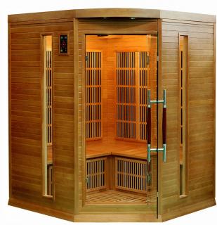 FRANCE SAUNA La Provance 3/4 rohová infrasauna pro tři až čtyři osoby