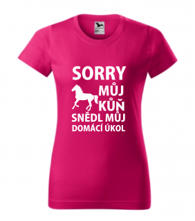 Triko s potiskem sorry můj kůň mi snědl domácí úkol (triko s potiskem sorry můj kůň mi snědl domácí úkol)