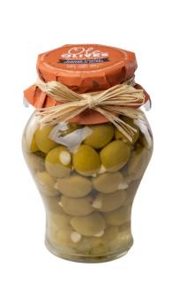 Olivy Manzanilla plněné mandlemi, Olé Olives, 580 g