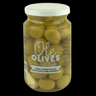 Olivy manzanilla s česnekem a rozmarýnem, 350 g