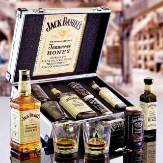 Dárková sada Jack Daniels Honey v hliníkovém kufru