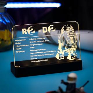 LED štítek pro LEGO® pro set 75308 R2-D2