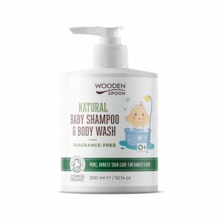 Wooden Spoon - Dětský sprchový gel a šampon na vlasy 2v1 bez parfumace 300ml